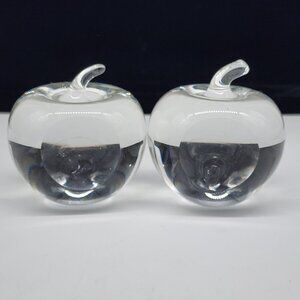 Glass Apples Kissing Paperweights by Ofnah
